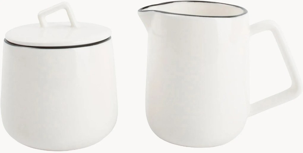 Džbániky na mlieko a cukornička z porcelánu Studio Base