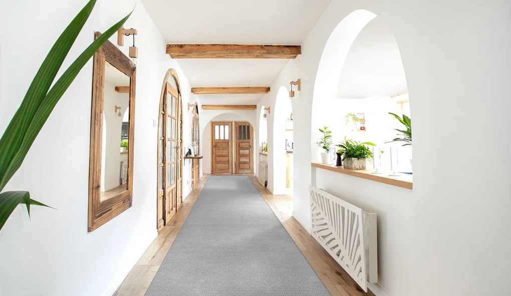 Timzo, Behúň na mieru Nature platina, šíre 100 cm, šedá, chodba / predsieň