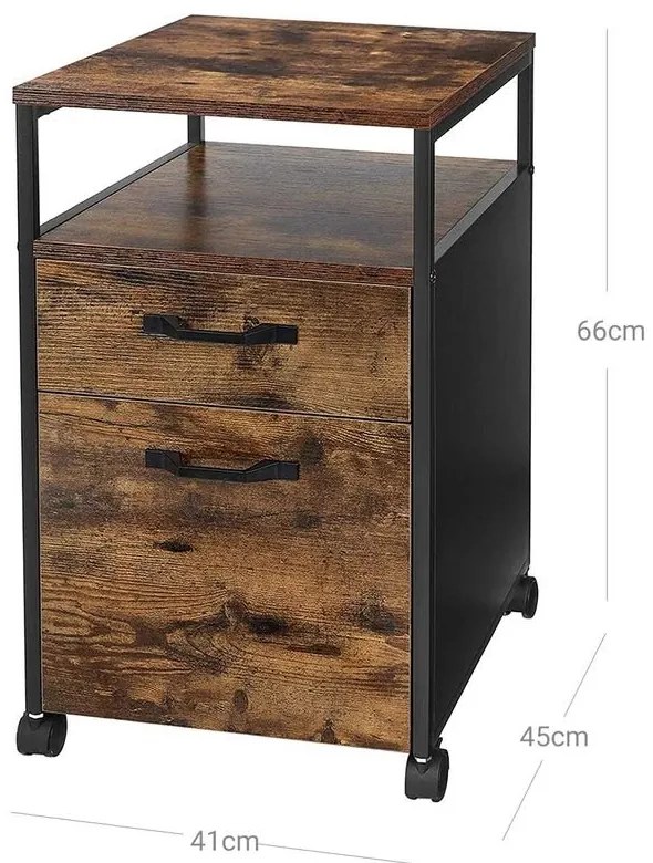 VASAGLE Kartotéka s 2 zásuvkami OFC71X