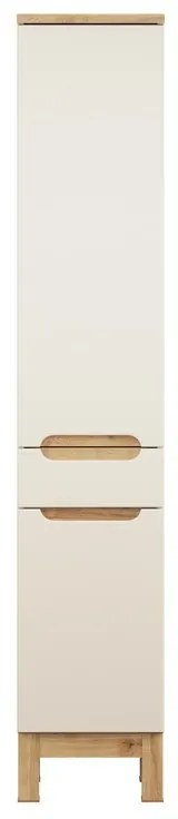 Vysoká kúpeľňová skrinka Bali 80-35-2D1S kašmírová/dub wotan