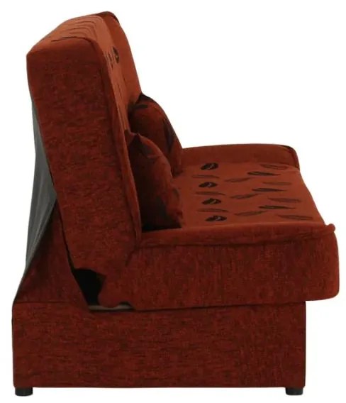 Kondela Pohovka, rozkladacia, látka tehla + vzor, ASIA NEW