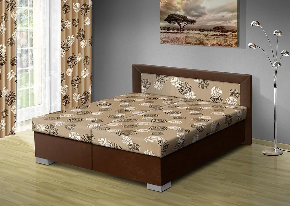 Nabytekmorava Čalúnená posteľ s úložným priestorom Vanessa 170x200 čalúnenie: hnedá/MGA 31 béžová, Typ roštov: polohovacie