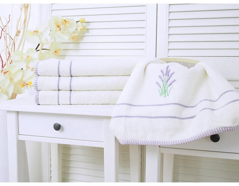 Uterák v krémovo-levanduľovej farbe 50x90 cm - B.E.S.