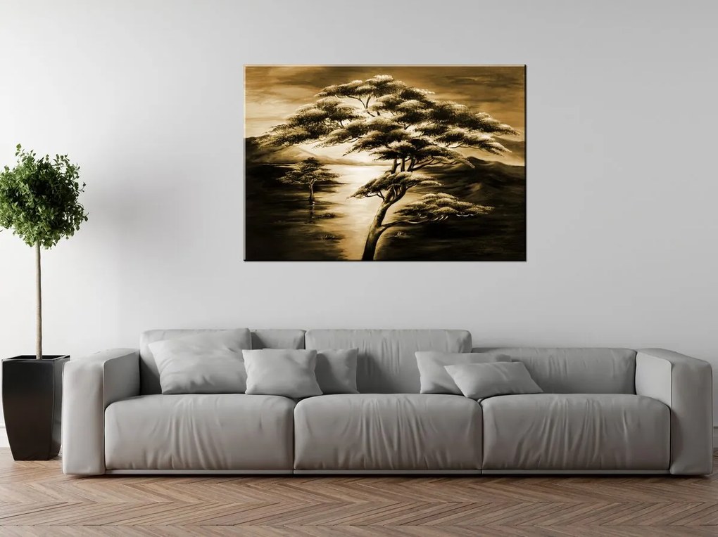 Gario Ručne maľovaný obraz Silné stromy Rozmery: 120 x 80 cm