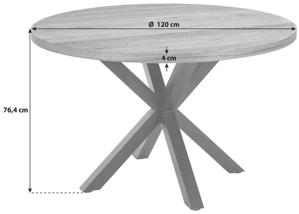 Jedálenský stôl Heaven 120 cm dub divoký