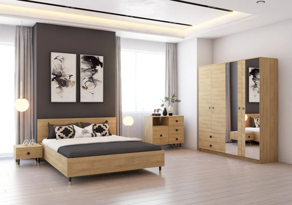 Posteľ LUX 160x200 dub hickory