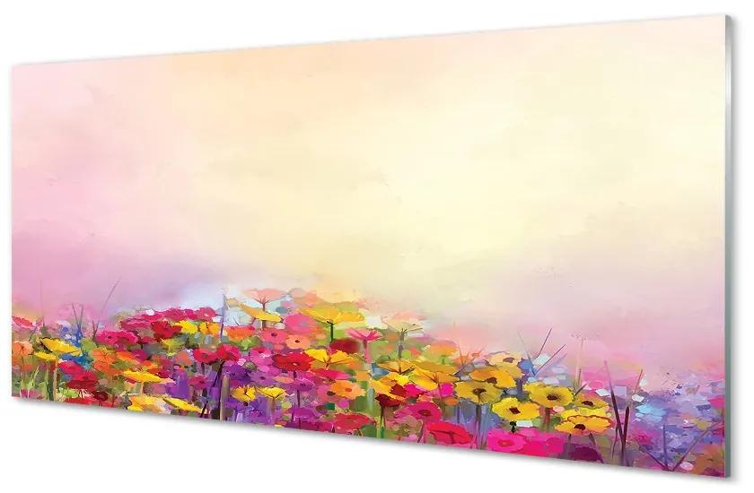 Obraz na skle Obrázok kvety neba 100x50 cm