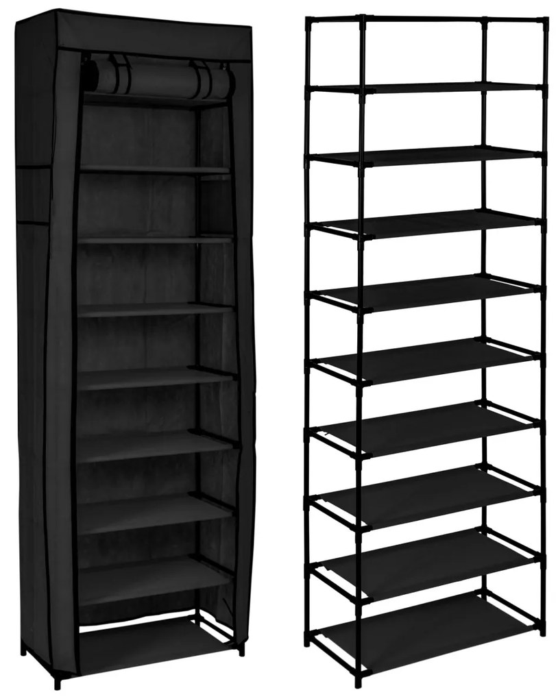 Textilný organizér na topánky LEA čierny