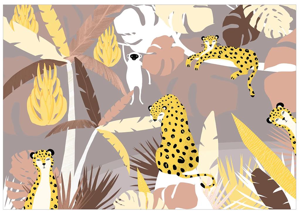 Artgeist Fototapeta - Cheetahs in the Jungle - Third Variant Veľkosť: 147x105, Verzia: Samolepiaca