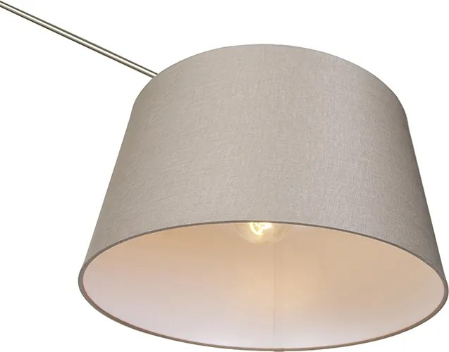 Moderná stojaca lampa oceľ s hnedým tienidlom 45 cm - Editor