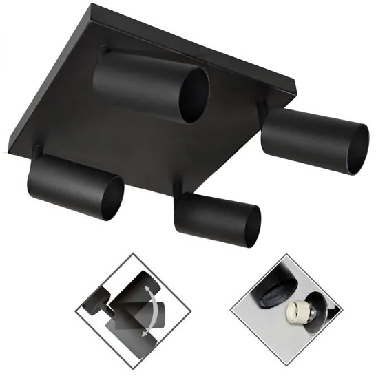 Bodové svietidlo FARGO 4xGU10/30W/230V čierna