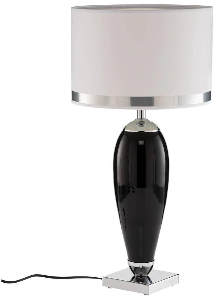 Stolová lampa Lund v bielej a čiernej, výška 60 cm