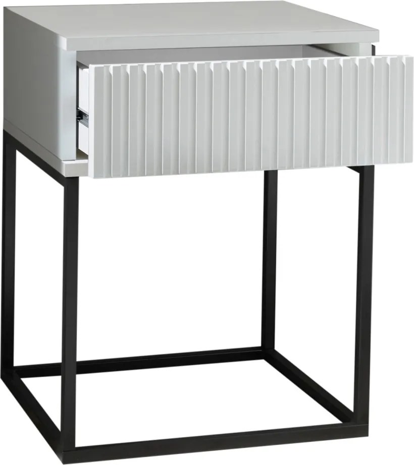 Nočný stolík s 1 zásuvkou Marle, biely