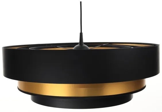 Luster na lanku TRINITI 1xE27/60W/230V čierna/zlatá