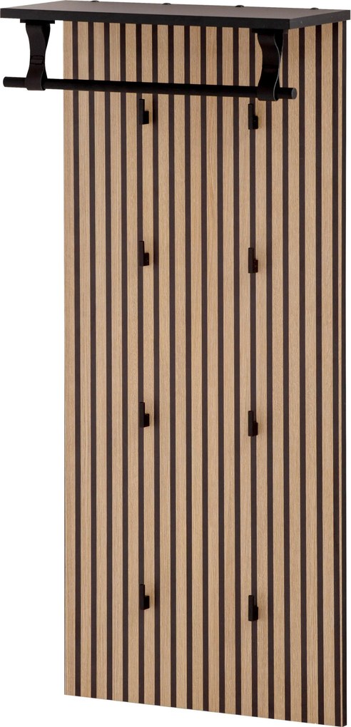 XXXLutz VEŠIAKOVÝ PANEL, čierna, farba duba, 50/110,6/20,9 cm MID.YOU - Vešiakové steny - 000895002201