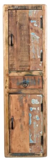 furniture-nabytek.cz - Masívna kúpeľňová skrinka Kalkata z recyklovaného dreva, lakovaná, viacfarebná – 35×35×125 cm