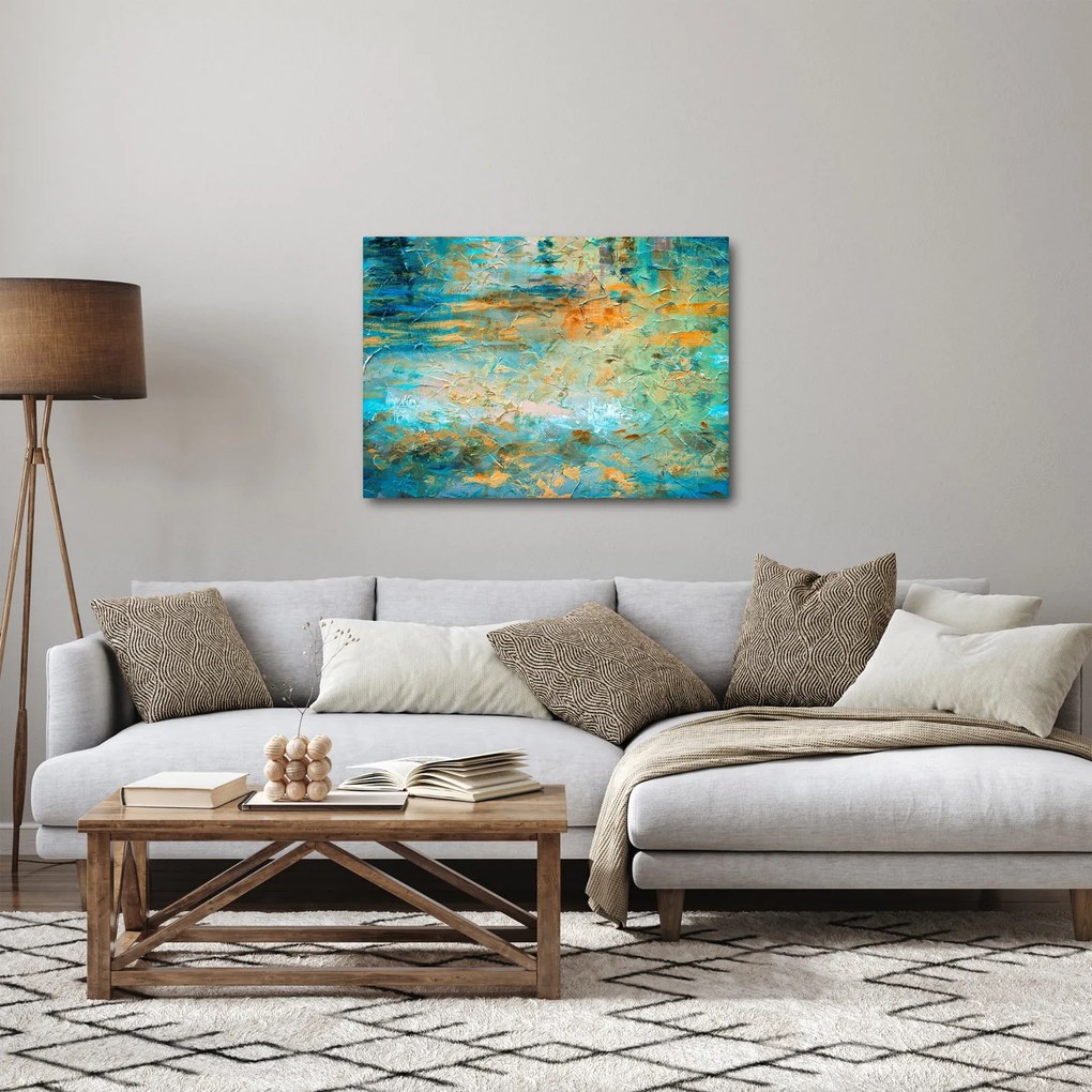Obraz modrej abstrakcie (70x50 cm)