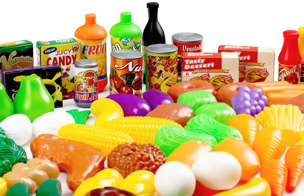 MULTISTORE Plastové potraviny do detskej kuchynky - 120 ks
