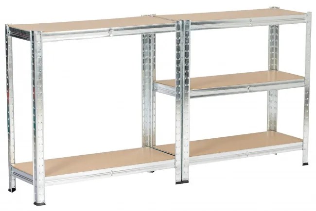 Set 2 kovových regálov 70x30x154 cm strieborný