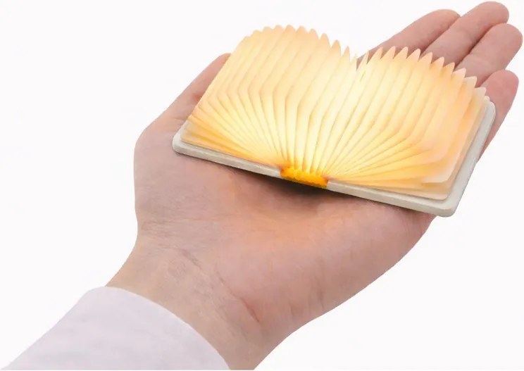 Biela prenosná svetelná dekorácia na USB BookLight – Gingko