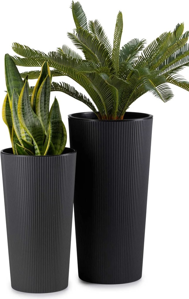 Plastový kvetináč URBANIKA ECO 57,1x29,5 cm čierny