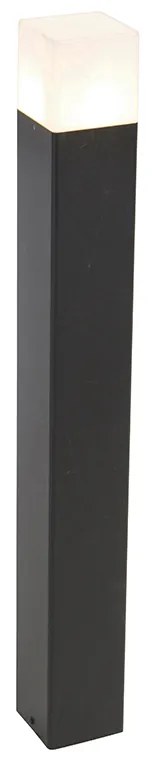 Stojaca vonkajšia lampa čierna s opálovým bielym tienidlom 70 cm - Denmark