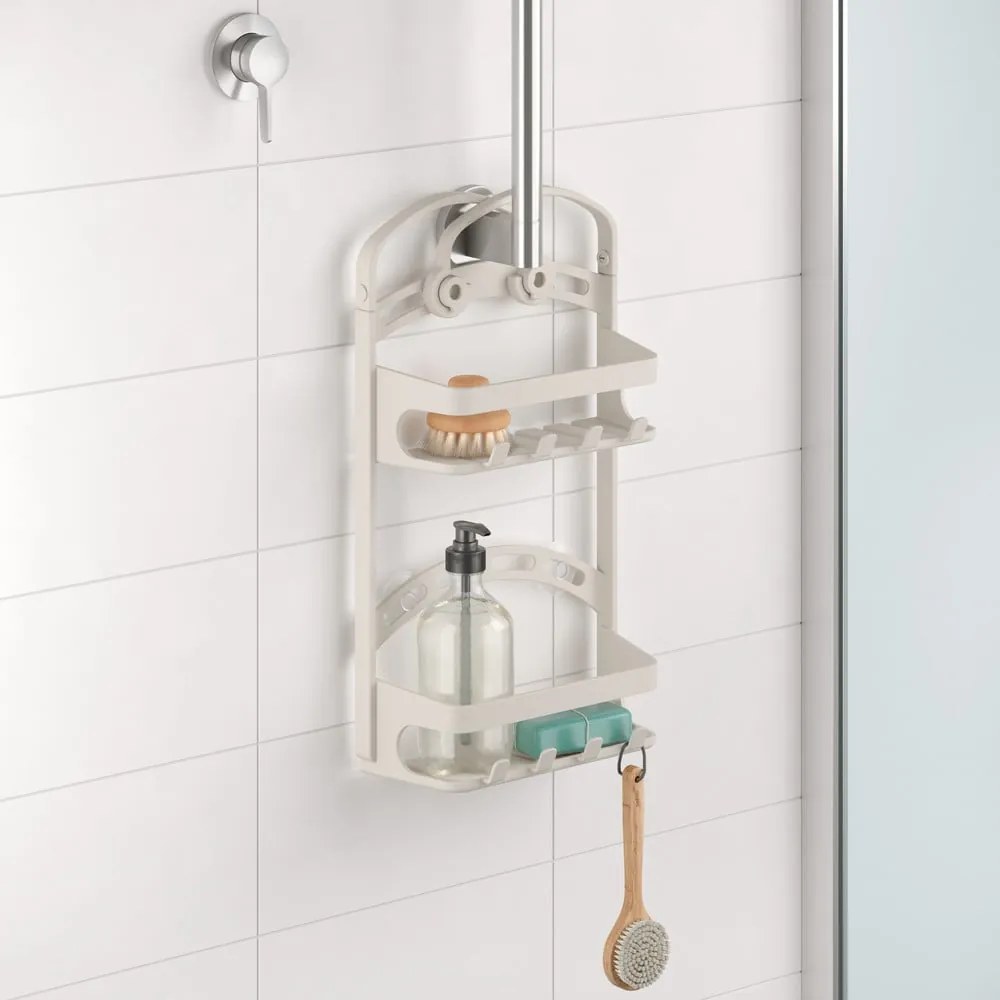 Sivá závesná plastová kúpeľňová polička – Metaltex