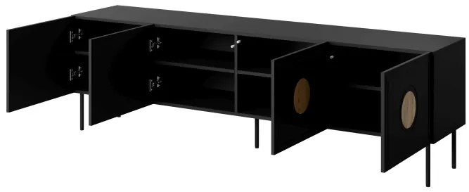 Televizní stolek Palazzo 200 cm černý/dub craft