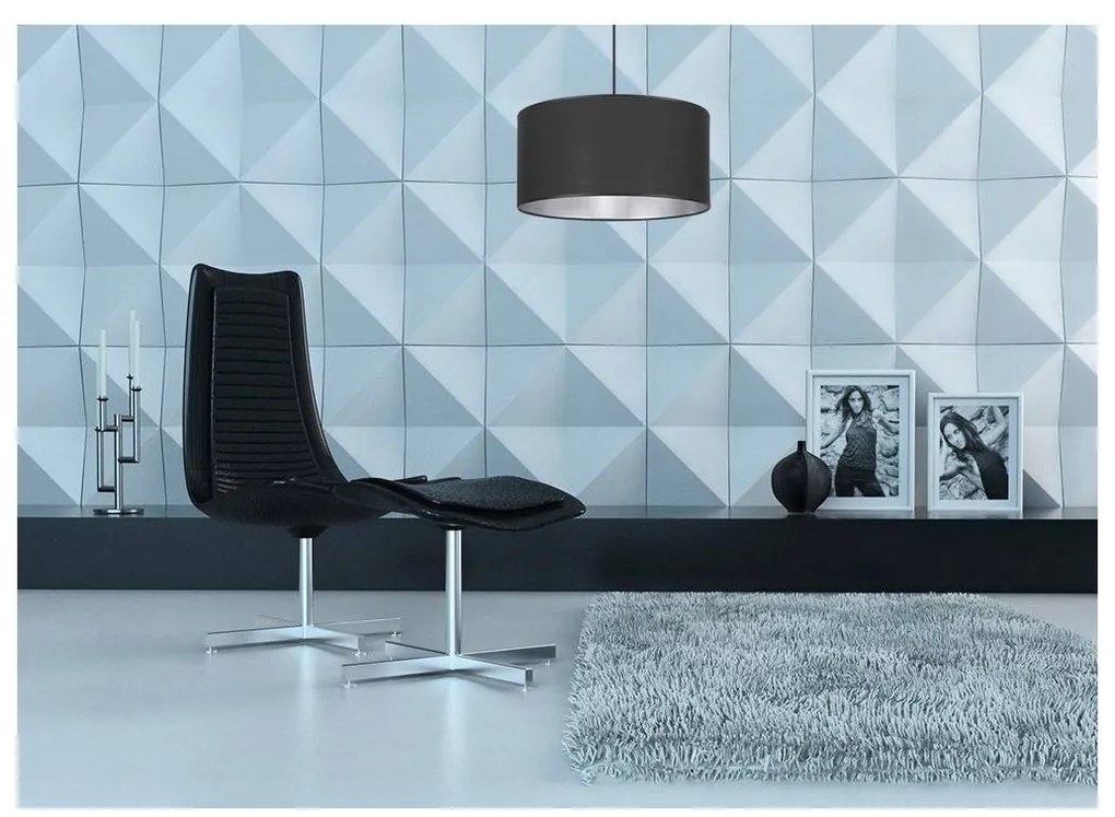 Závesné svietidlo Shade, 1x textilné tienidlo (výber z 2 farieb), (výber z 3 farieb konštrukcie), (fi 40cm), ch
