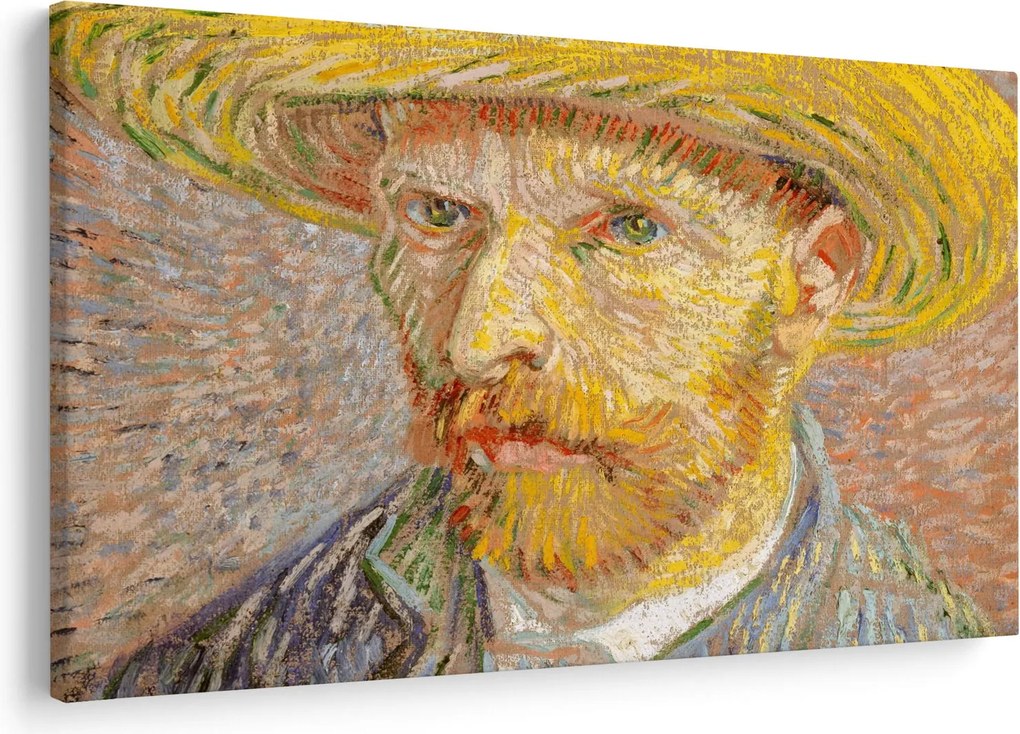 Obraz - Vincent van Gogh, Self-Portrait with a Straw Hat (The Potato Peeler), reprodukcia (90x60 cm)