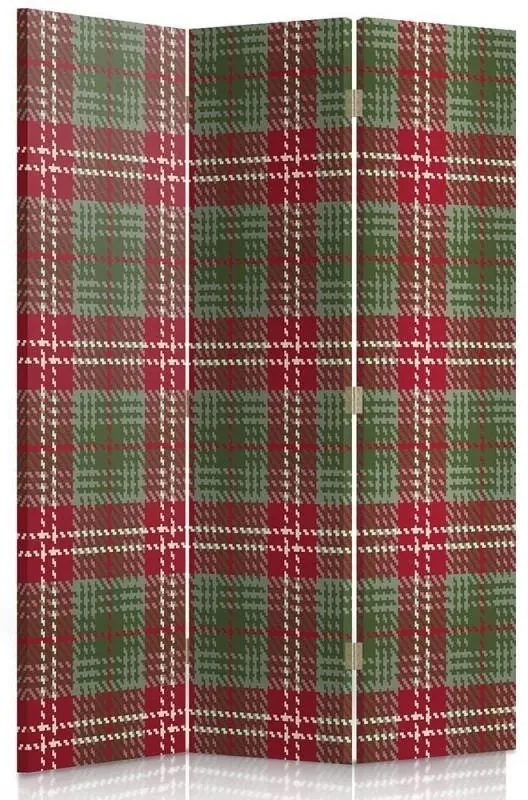 Gario Paraván V červenej a zelenej farbe Rozmery: 145 x 170 cm, Prevedenie: Otočný paraván 360°