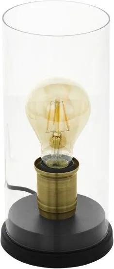 Eglo Vintage 43105 SMYRTON Stolová lampa E27 1X60W čierna, bronzová s patinou/čiré