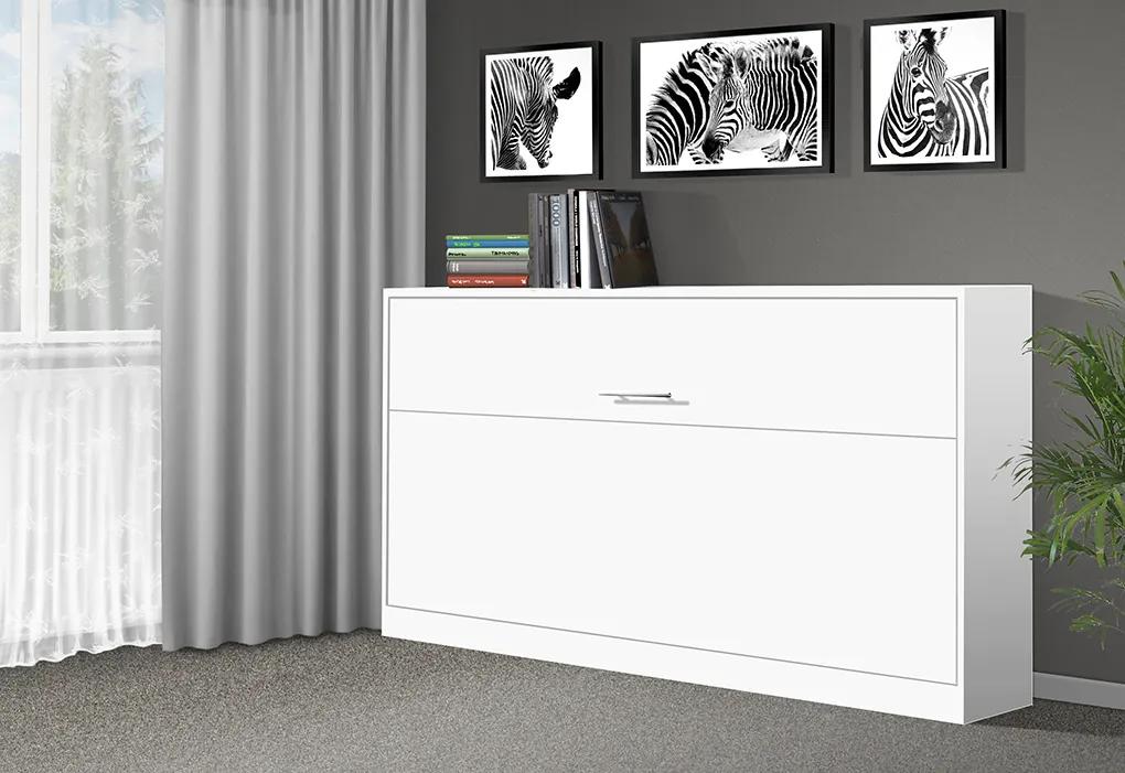 Nabytekmorava Sklápacia posteľ VS1056, 200x90cm farba lamina: agát/biele dvere, Varianta dverí: lesklé