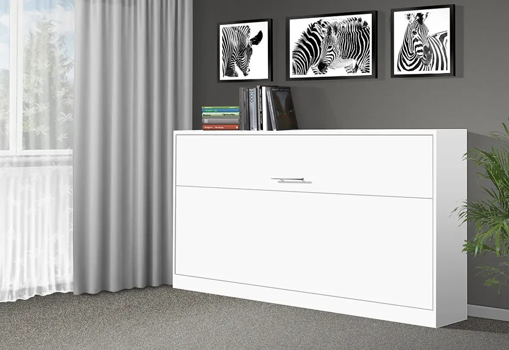 Nabytekmorava Sklápacia posteľ VS1056, 200x90cm farba lamina: orech lyon/biele dvere, Varianta dverí: matné