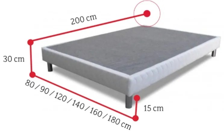 Čalúnená posteľ SNOW - 80x200 / DE LUX - 14 cm