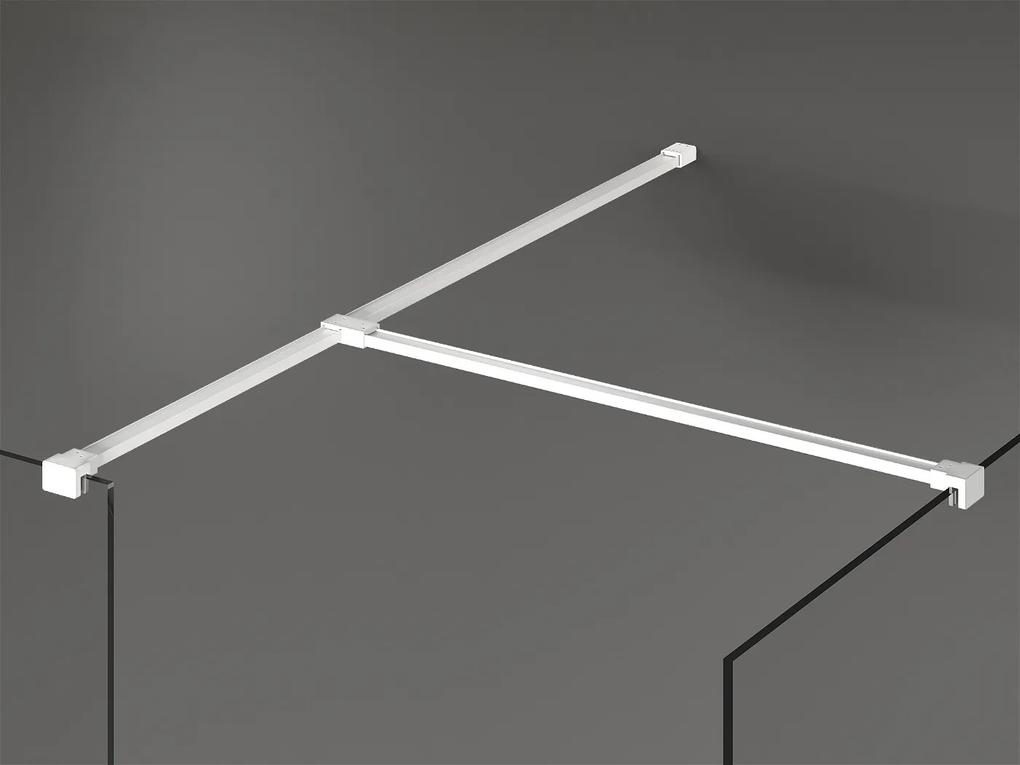 Mexen Kioto, sprchový kút typ Walk-In 110 x 80 cm, 8mm sklo-čierny vzor, biely profil, 800-110-202-20-70-080