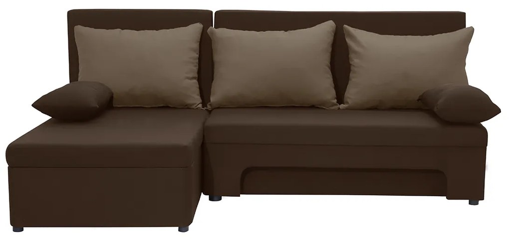 Rohová pohovka s funkciou spania ERIS Tmavohnedá/svetlohnedá