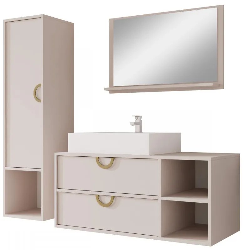 Kúpeľňový nábytok Gewiro, Farby: dub cremona, Sifón: bez sifónu, Umývadlo: áno, Umývadlová batéria: nie