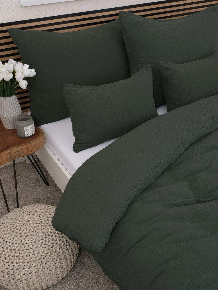 Mušelínové obliečky - Alexia tmavozelená