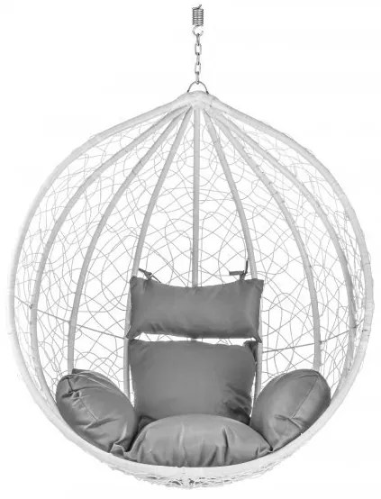 AKCIA Biele závesné kreslo KOKON bez stojanu II. akosť