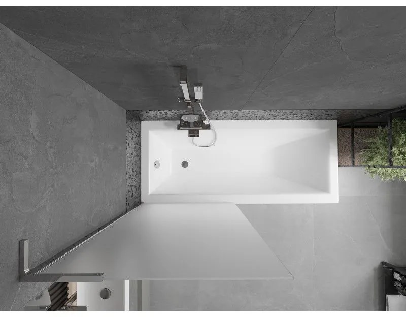 Mexen Next L, 1-krídlová vaňová zástena 80 x 150 cm, 6mm sklo námraza, chrómový profil, 895-080-000-03-30-01