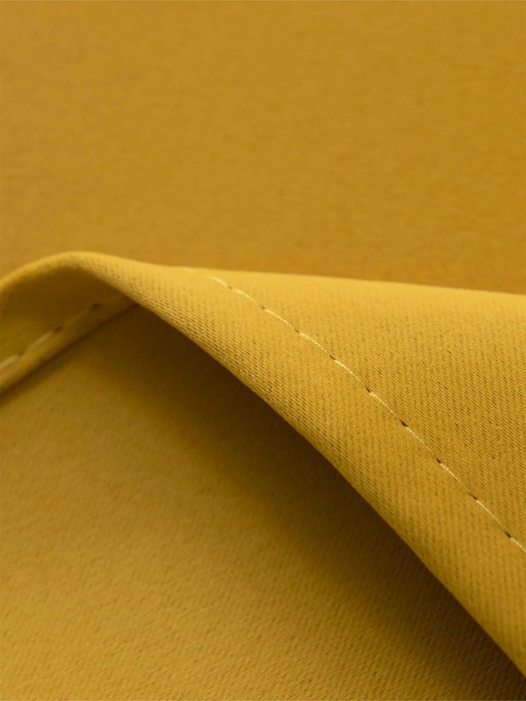 Blackout závesy Elias horčicová – 140 × 280 cm (2 ks) - riasiaca stuha