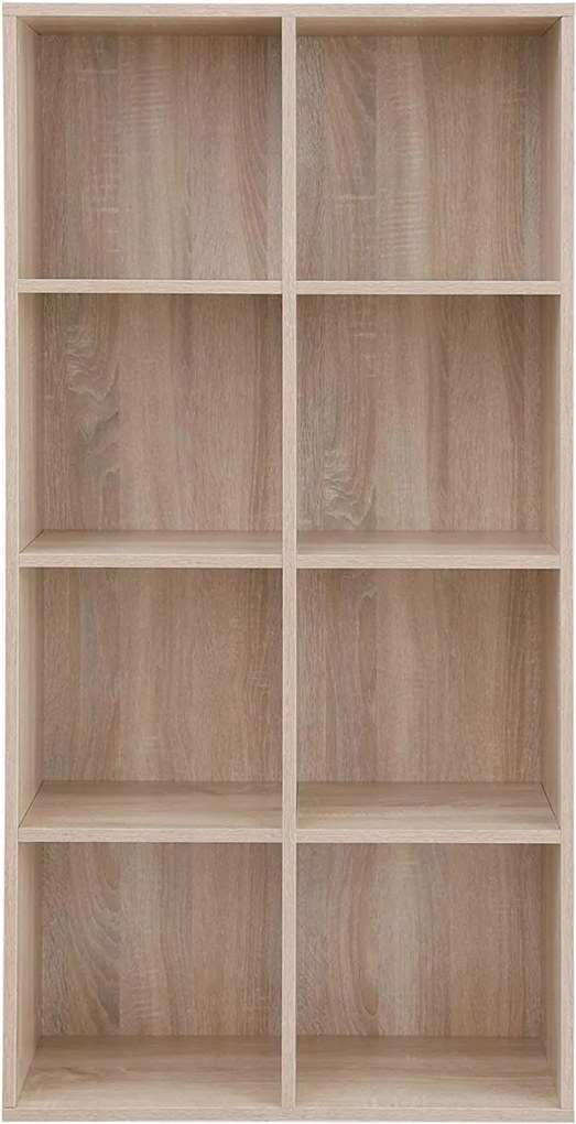 Polica s 8 priehradkami, knižnica, dub