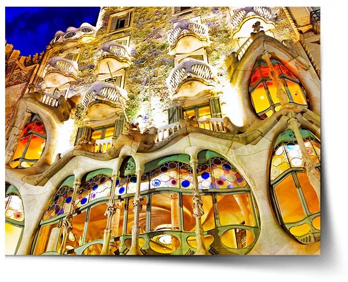 Sablio Plagát Barcelona Gaudi Casa Batllo 1 - 120x80 cm