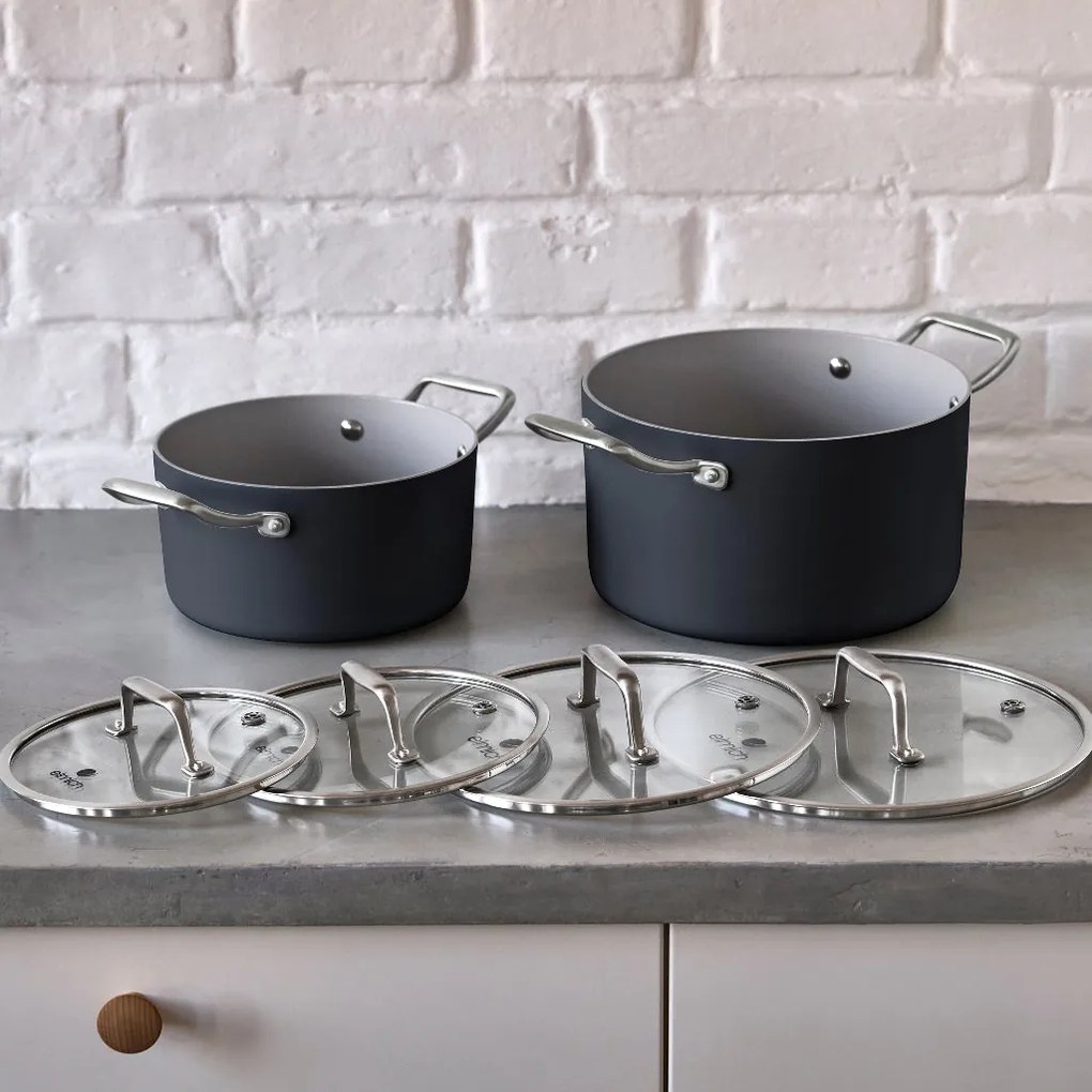 Elmich Nepriľnavý keramický hrniec Vital Ø 24 cm (6.3L) - tmavosivá