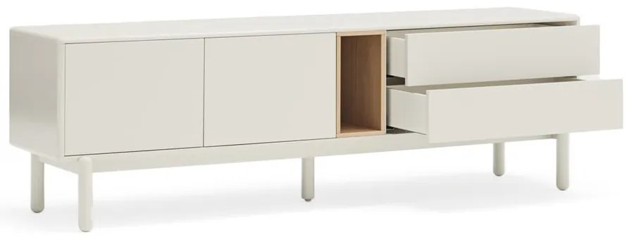 Krémovobiely TV stolík 180x56x40 cm Corvo – Teulat