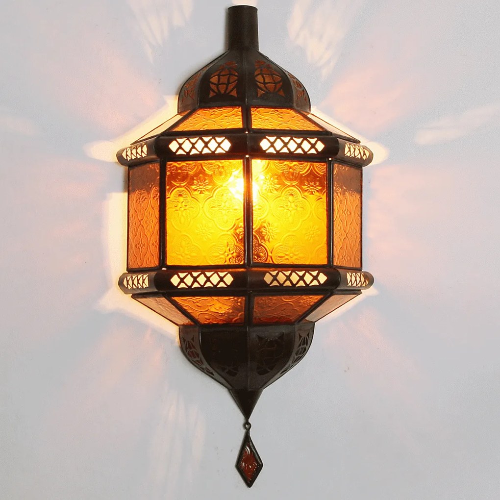 Marocká nástenná lampa Trombi žltá