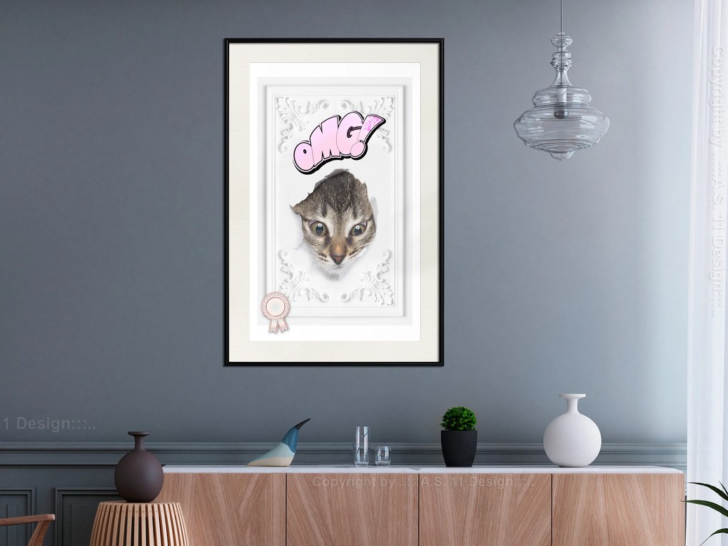 Artgeist Plagát - OMG! [Poster] Veľkosť: 30x45, Verzia: Čierny rám