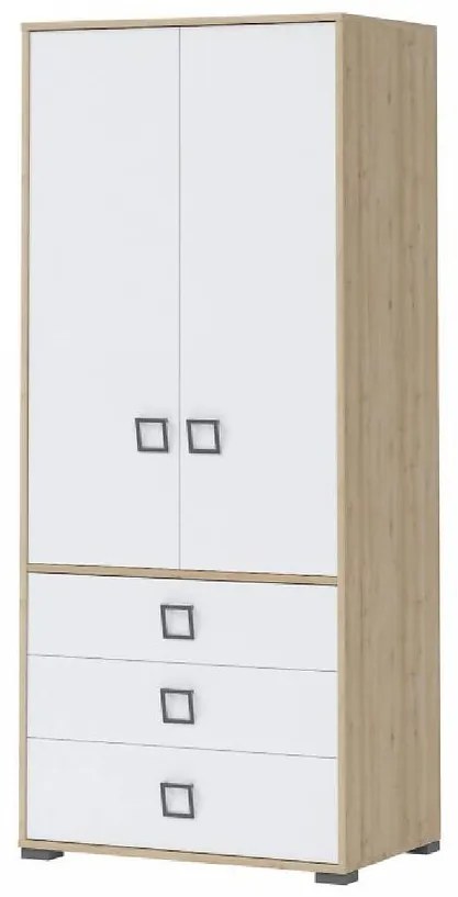 Skriňa 2D3S Kiki G23-BK/KI-15 beech/white