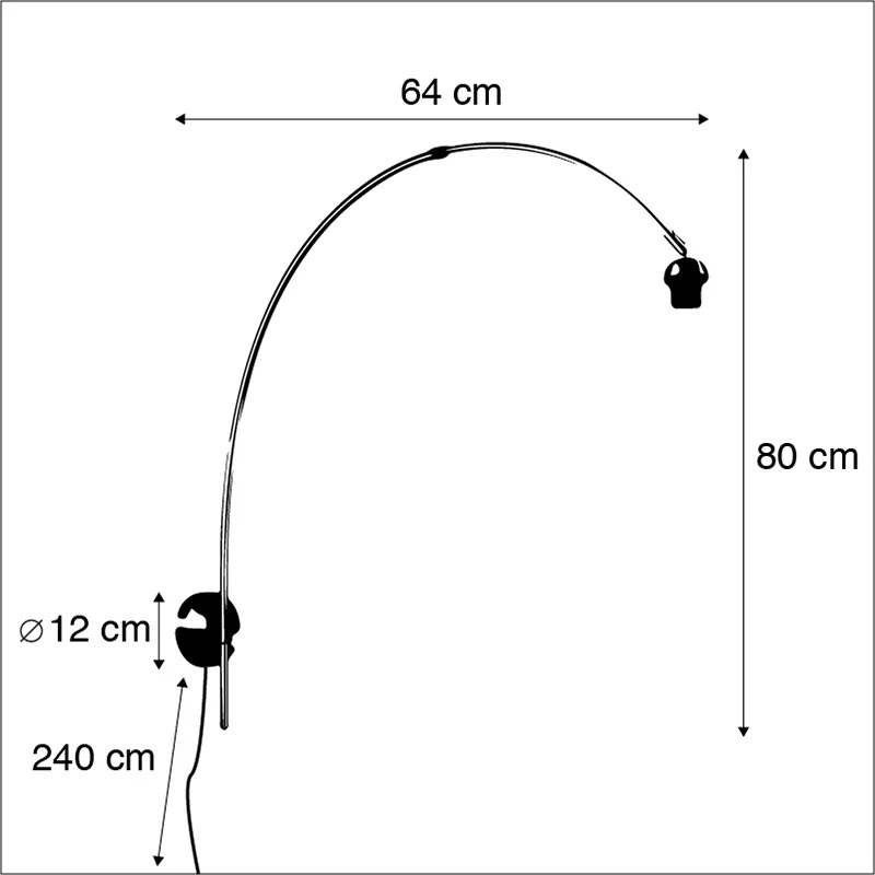 Moderná nástenná lampa oceľ bez tienidla - Boog